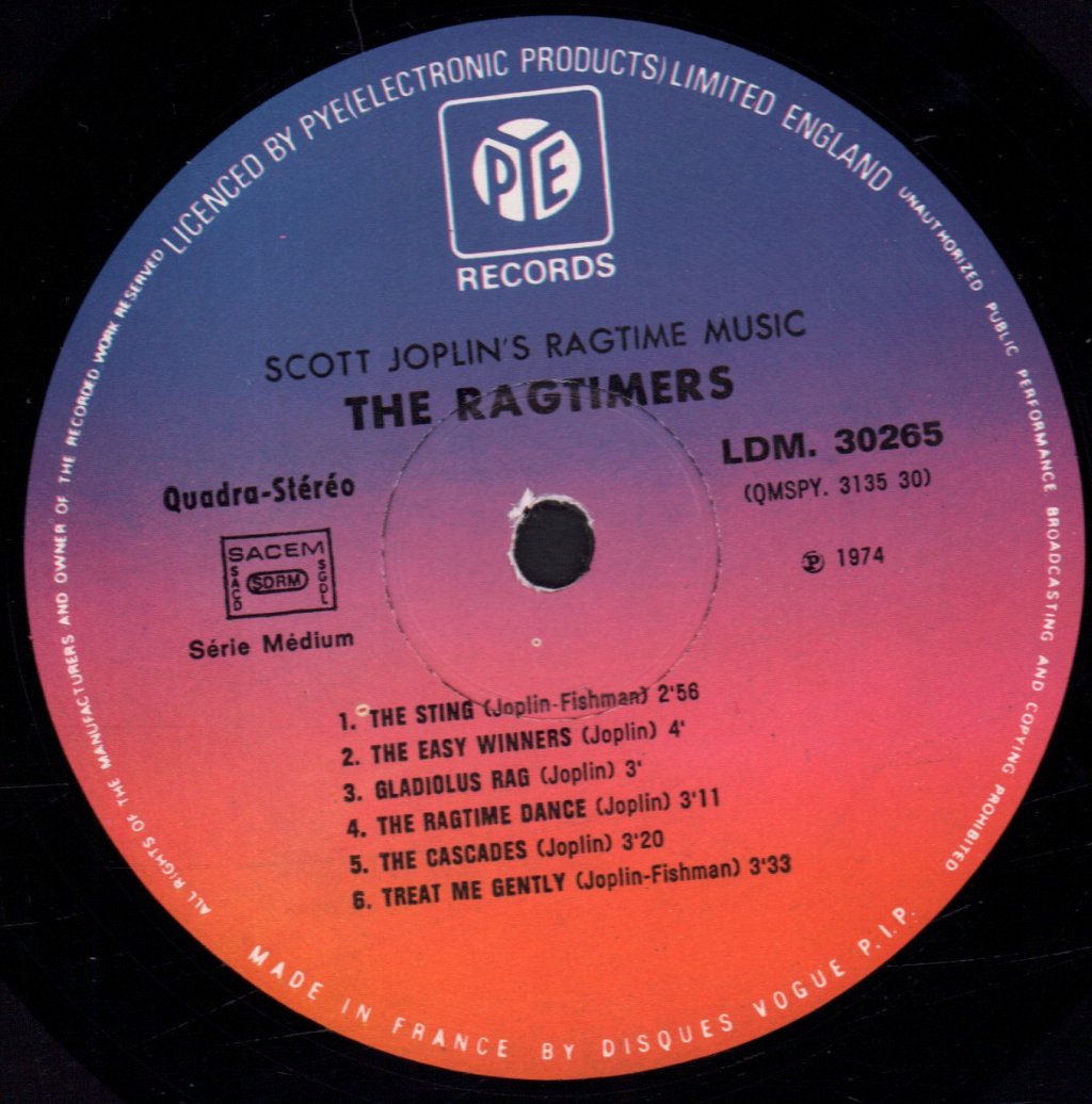 Ragtimers - Scott Joplin Music Played By - Lp
