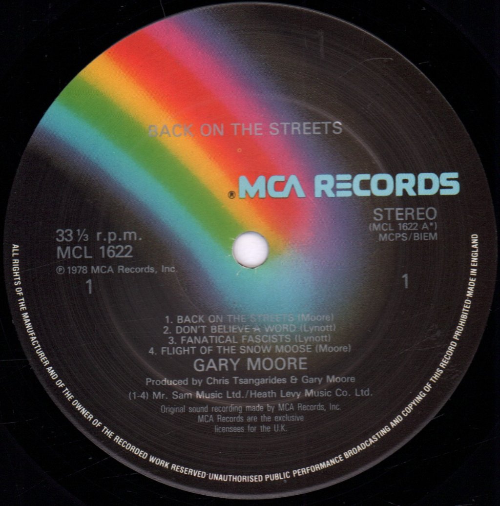 Gary Moore - Back On The Streets - Lp