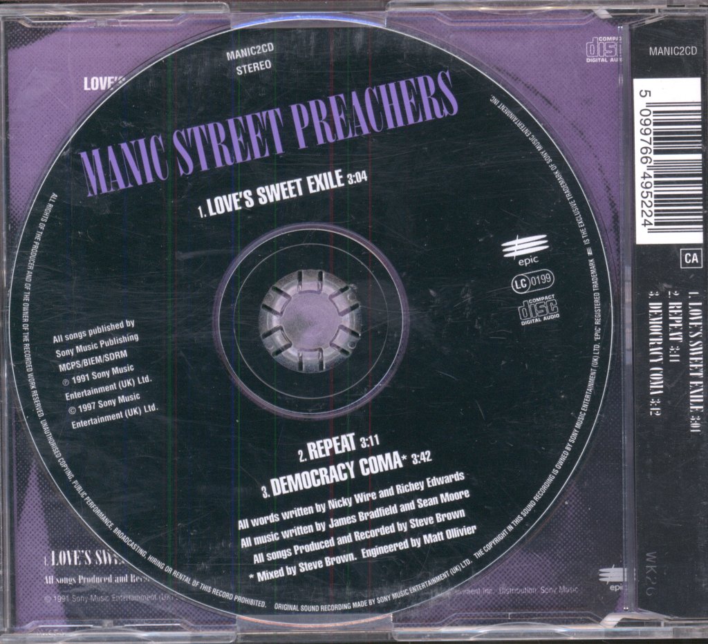 Manic Street Preachers - Love's Sweet Exile / Repeat - Cd