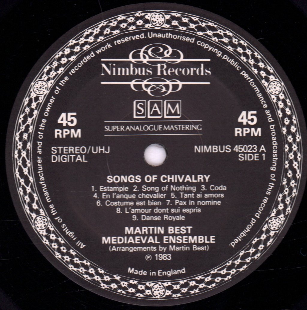 Martin Best Mediaeval Ensemble - Songs Of Chivalry - Lp