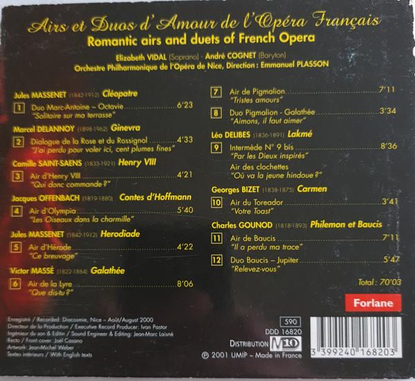 Elizabeth Vidal, Emmanuel Plasson - Airs Et Duos D'Amour De L'Opéra Francais - Cd