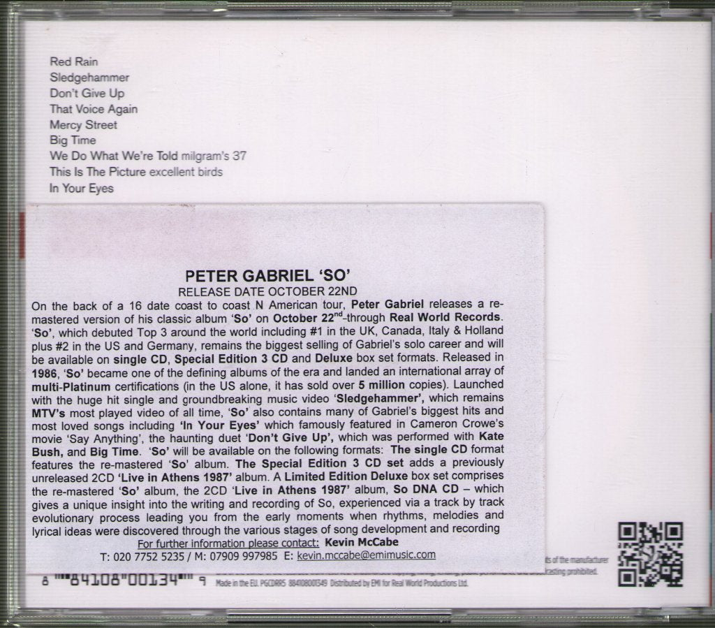 Peter Gabriel - So - Cd