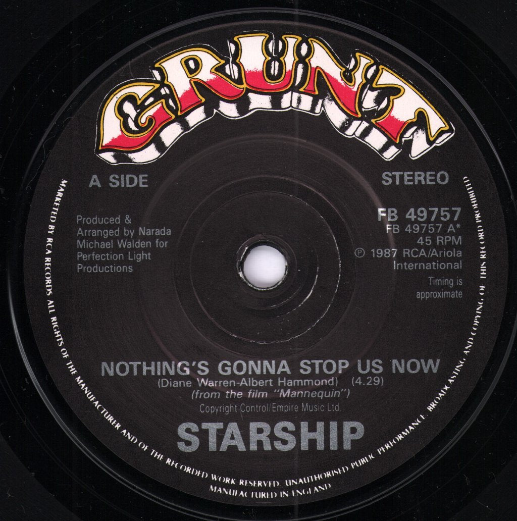 Starship - Nothing's Gonna Stop Us Now - 7 Inch