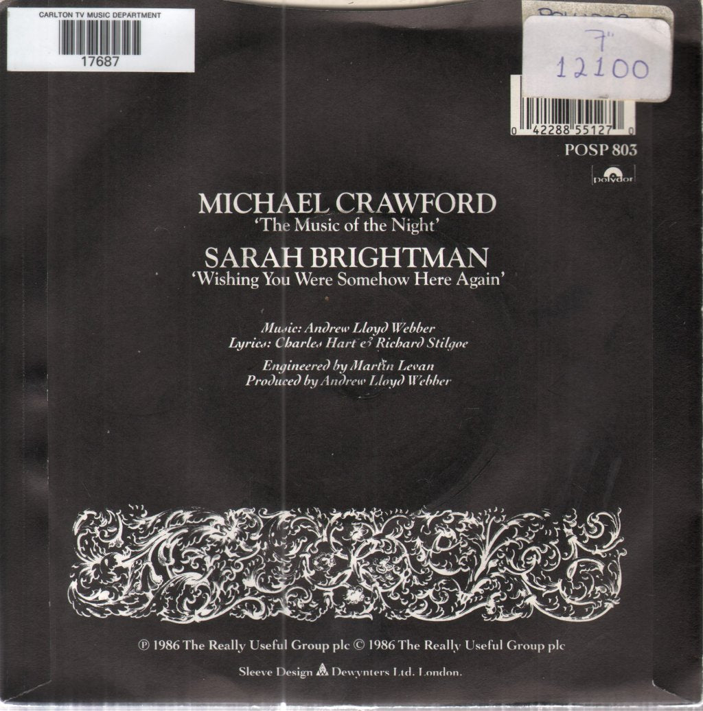 Michael Crawford/Sarah Brightman - Music Of The Night/Wishing You Were Somehow Here Again - 7 Inch