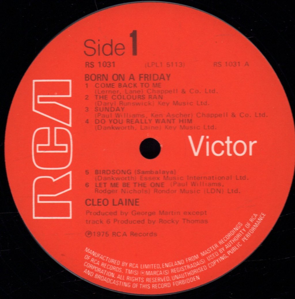 Cleo Laine - Born On A Friday - Lp
