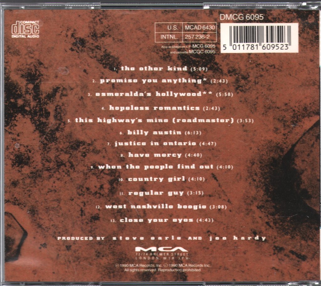 Steve Earle & The Dukes - Hard Way - Cd