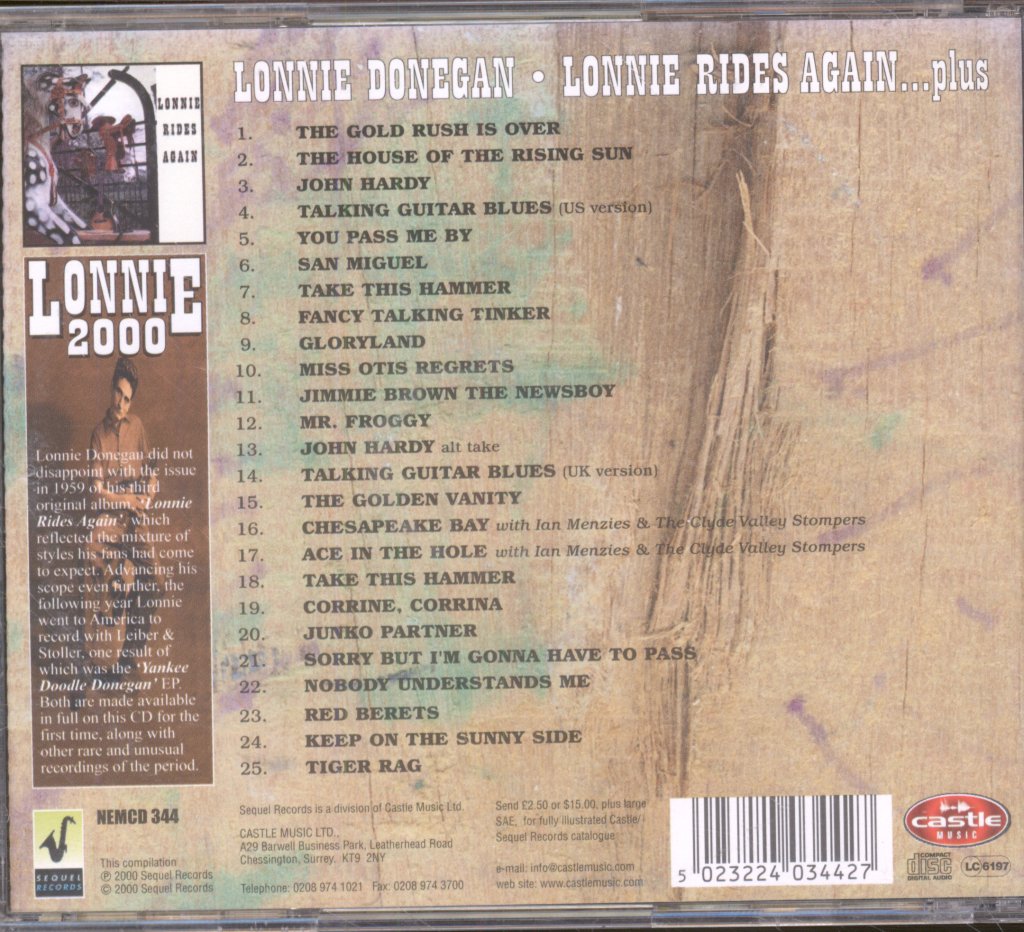 Lonnie Donegan - Lonnie Rides Again...Plus - Cd