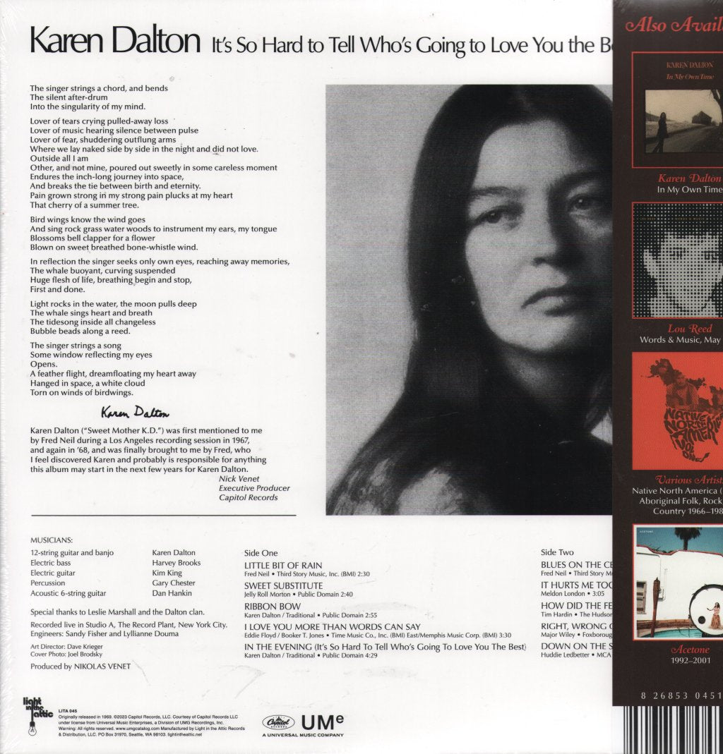 Karen Dalton - It's So Hard To Tell Who's Going To Love You The Best - Lp