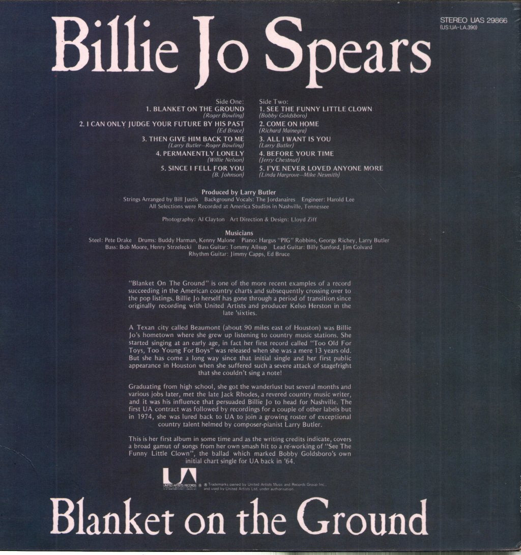 Billie Jo Spears - Blanket On The Ground - Lp