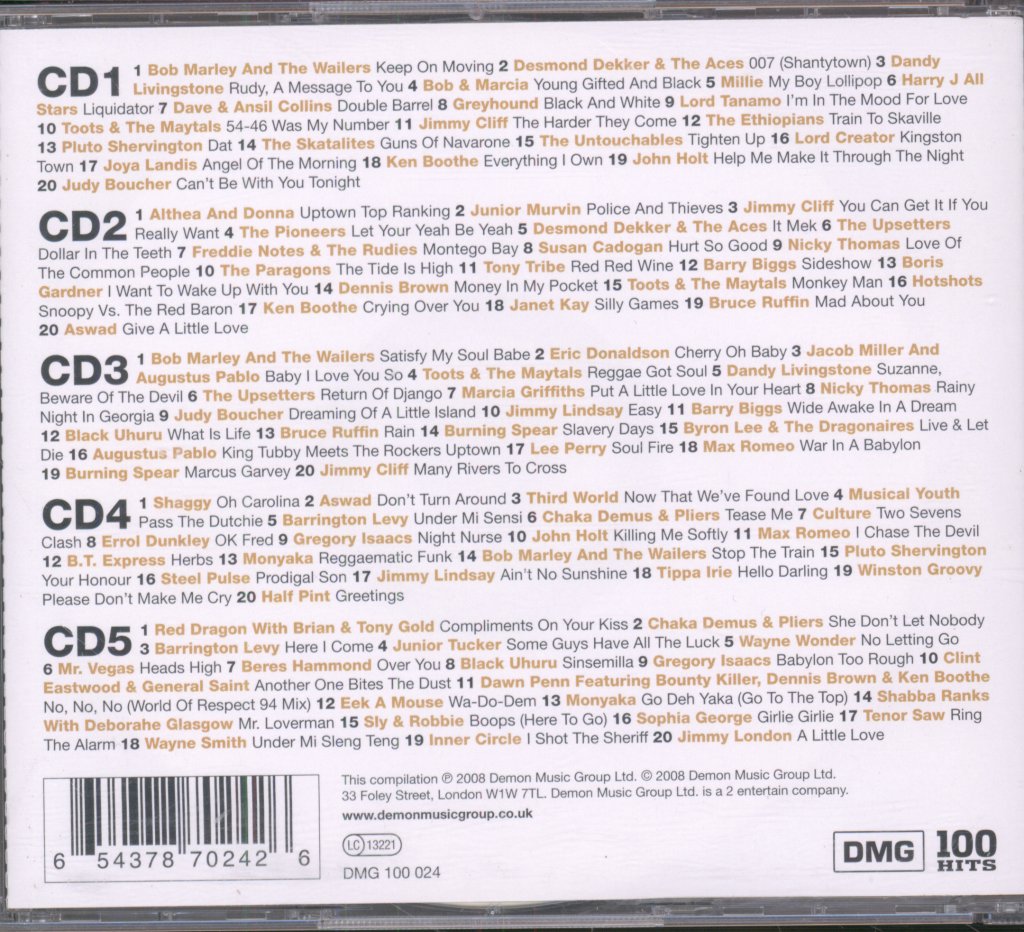 Various Artists - 100 Hits Reggae - Cd Set
