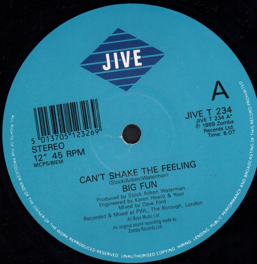 Big Fun - Can't Shake The Feeling - 12 Inch