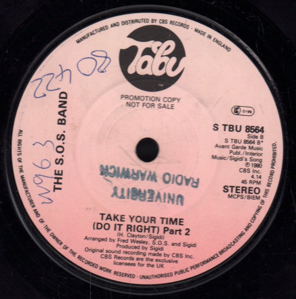S.O.S. Band - Take Your Time - 7 Inch
