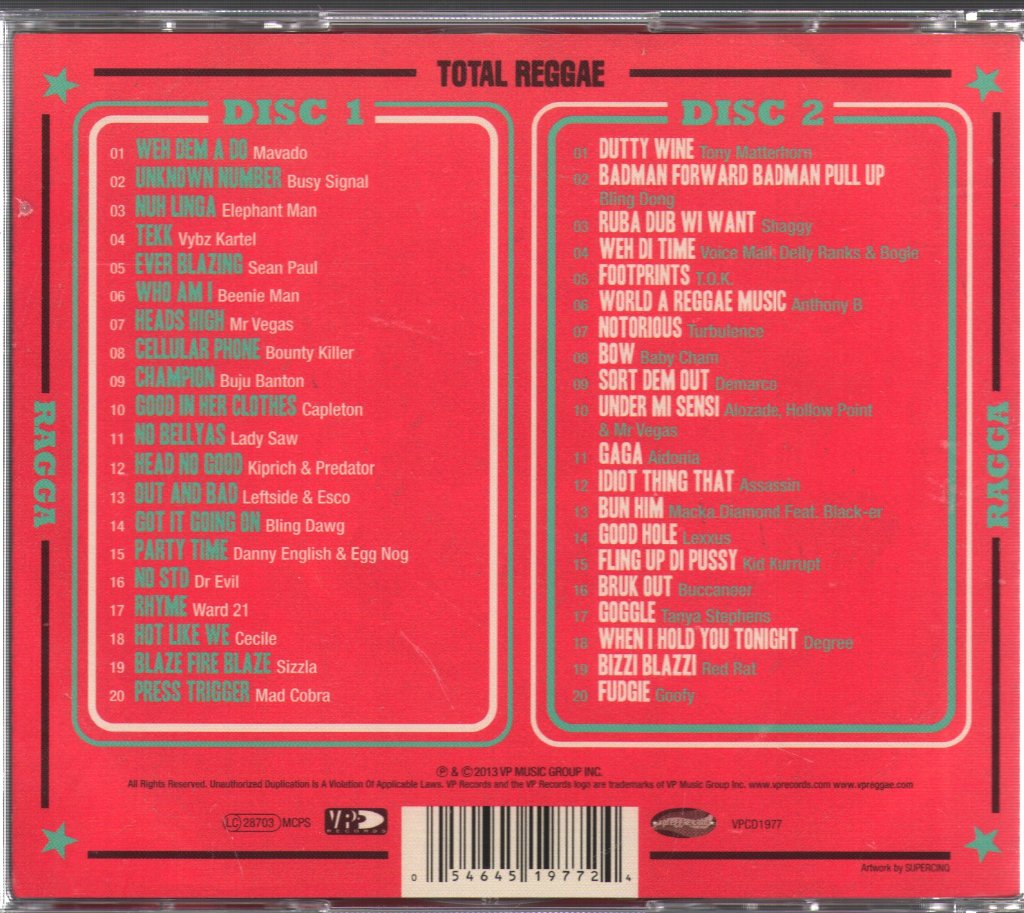 Various Artists - Total Reggae - Ragga - Double Cd