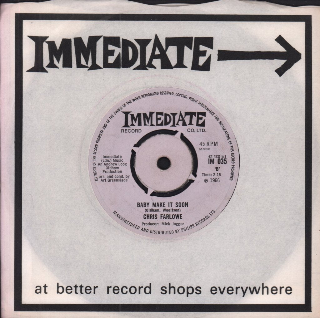 Chris Farlowe - Out Of Time - 7 Inch
