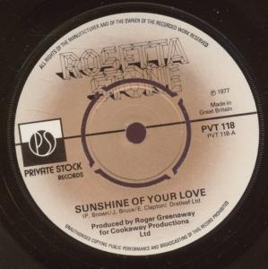 Rosetta Stone (Glam) - Sunshine Of Your Love - 7 Inch