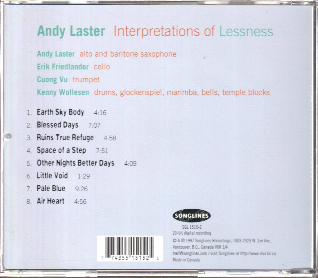 Andy Laster - Interpretations Of Lessness - Cd