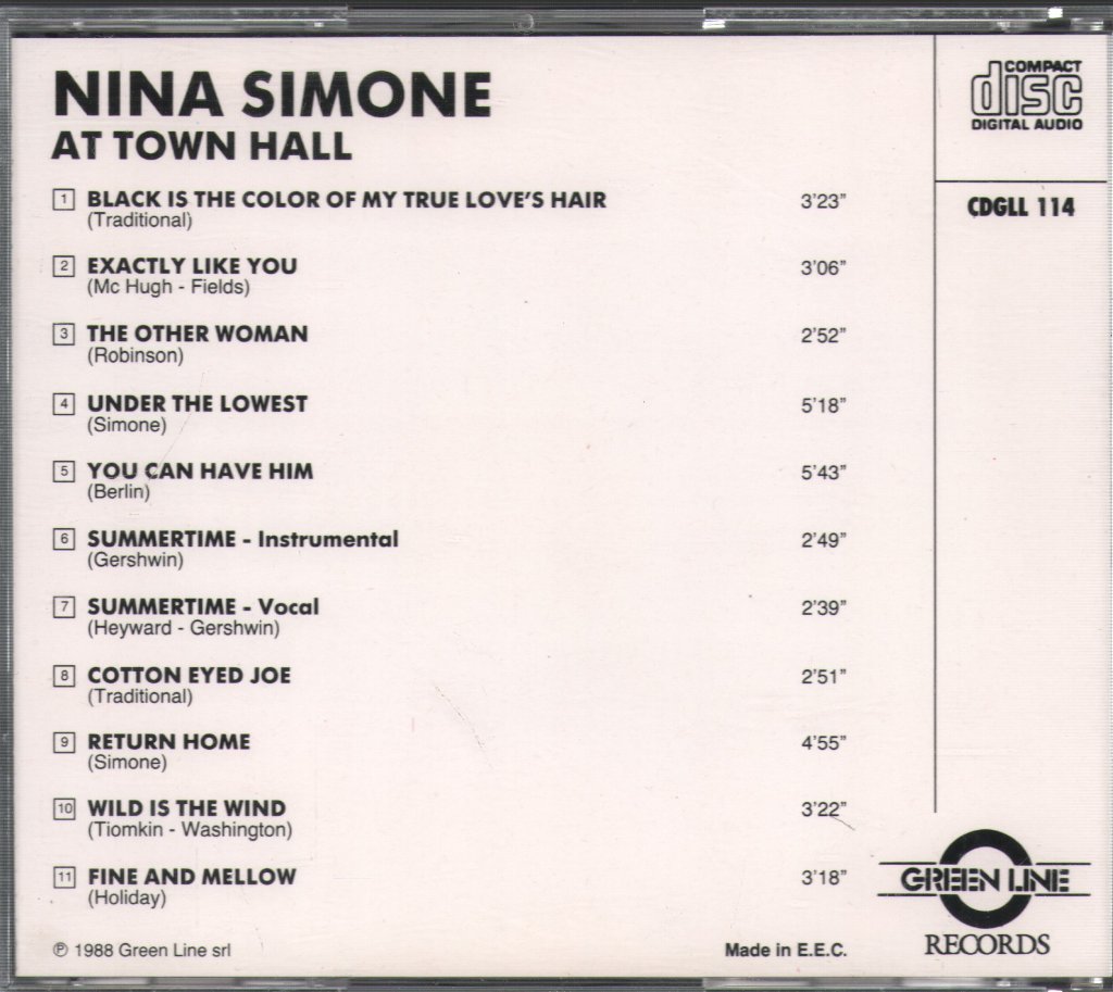 Nina Simone - At Town Hall - Cd