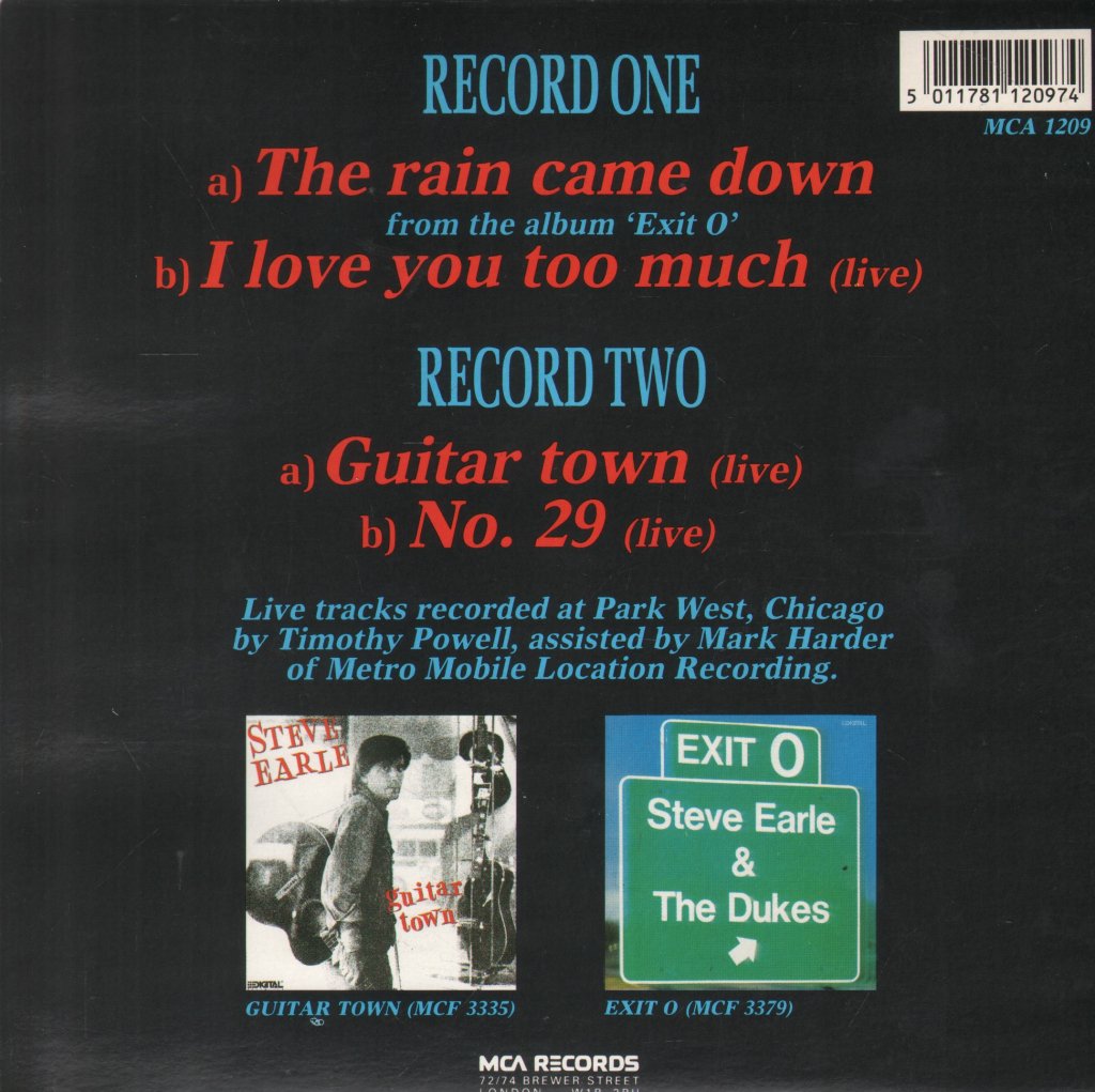 Steve Earle And The Dukes - Rain Came Down - Double 7 Inch