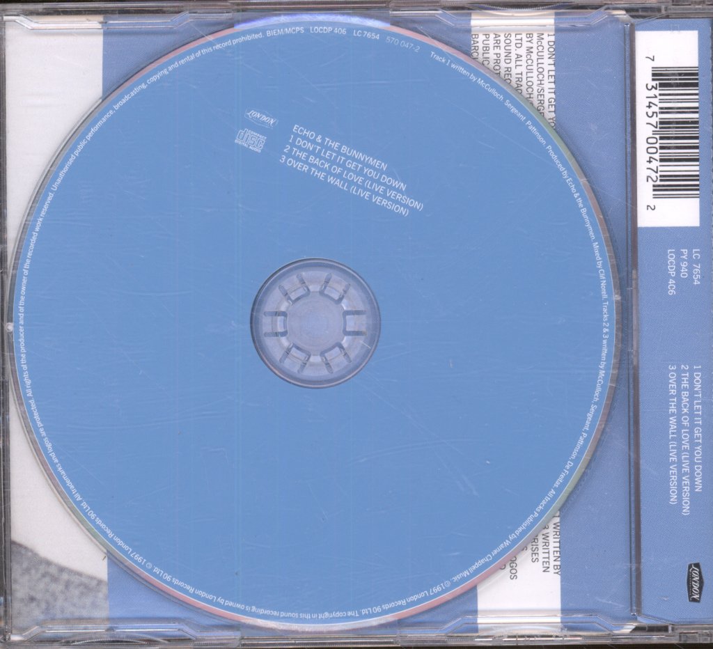 Echo & The Bunnymen - Don't Let It Get You Down - Cd