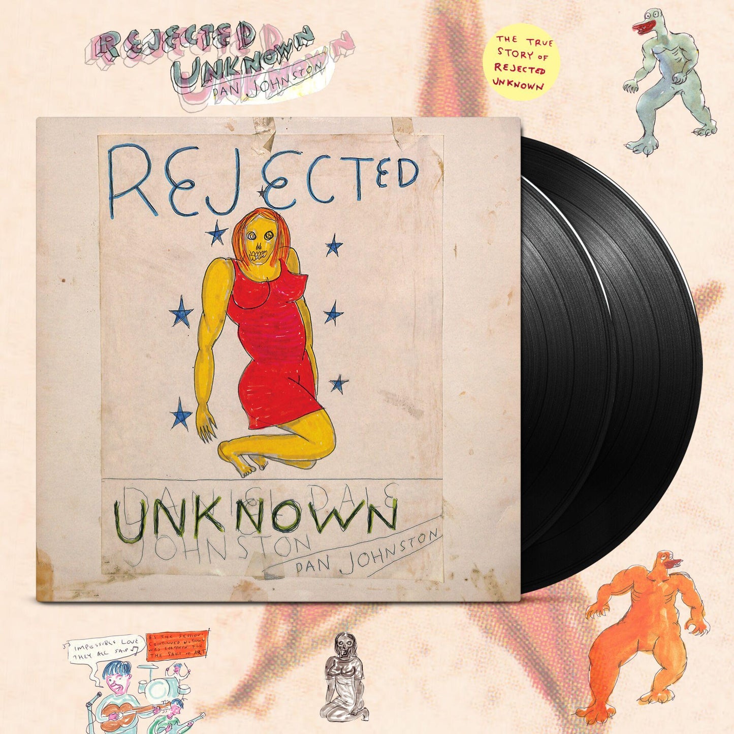 Daniel Johnston. - Rejected Unknown - Double Lp