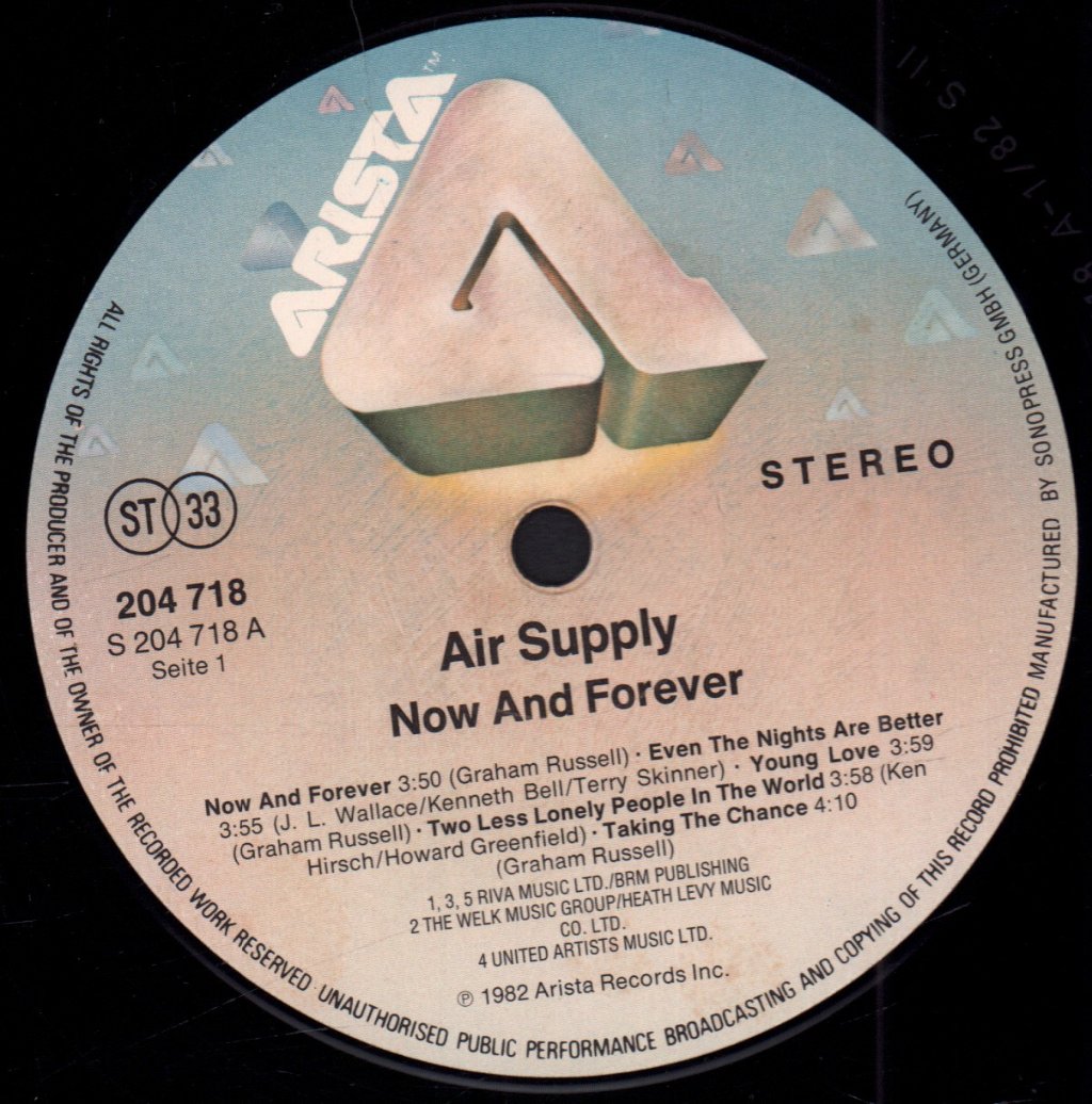 Air Supply - Now And Forever - Lp