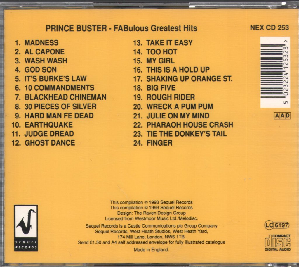 Prince Buster - FABulous Greatest Hits - Cd