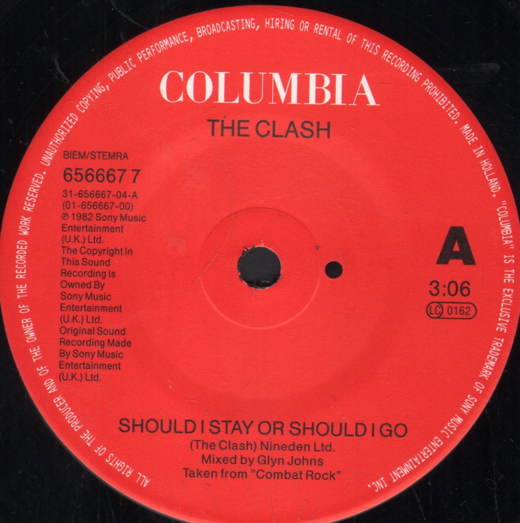 Clash / BAD 2 - Should I Stay Or Should I Go/Rush - 7 Inch