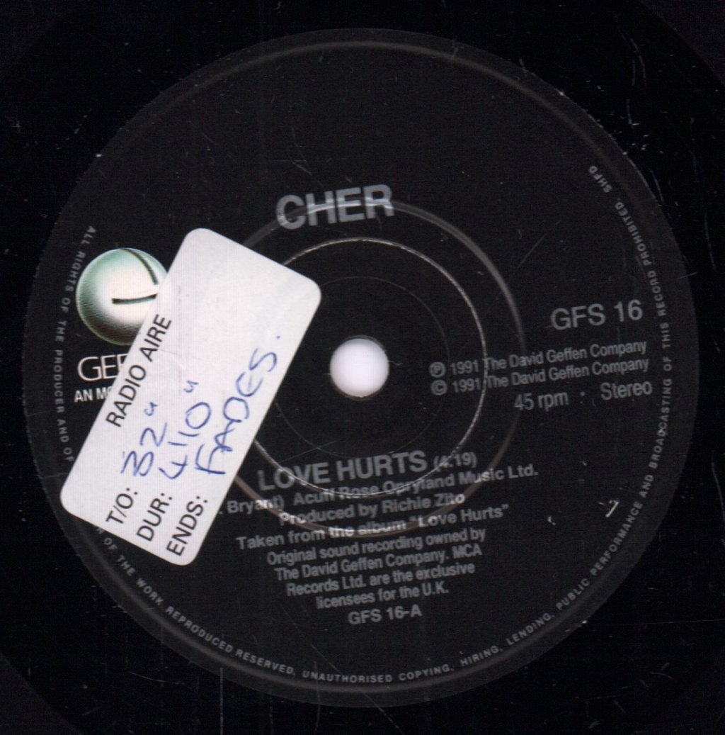 Cher - Love Hurts - 7 Inch