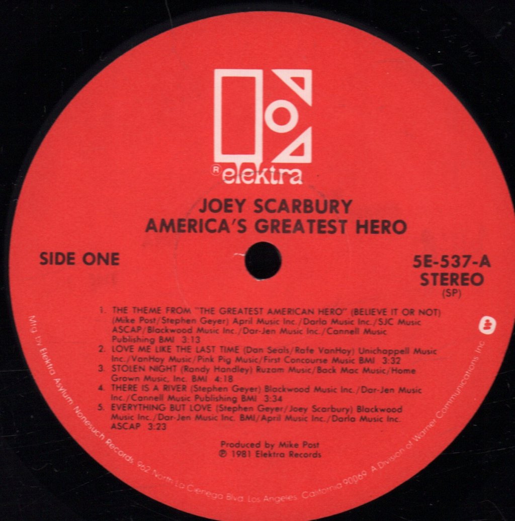 Joey Scarbury - America's Greatest Hero - Lp