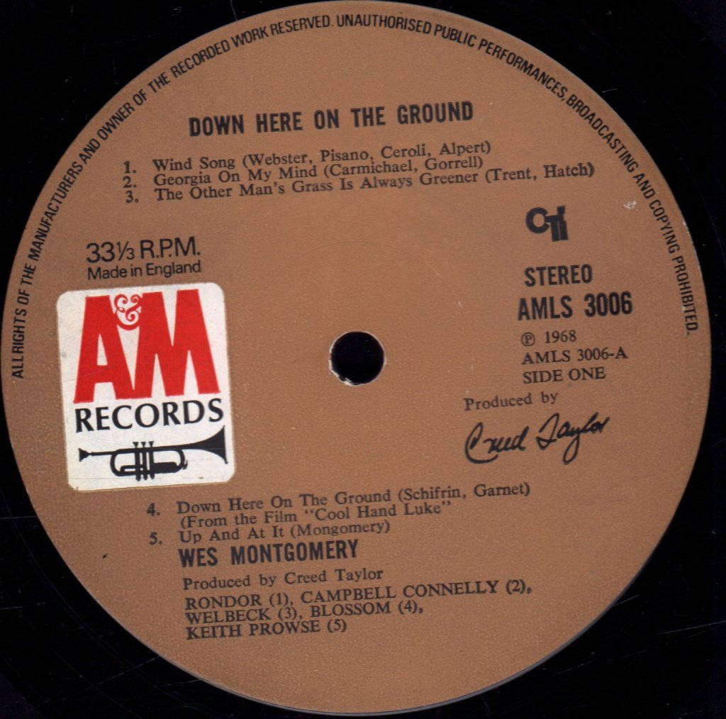 Wes Montgomery - Down Here On The Ground - Lp