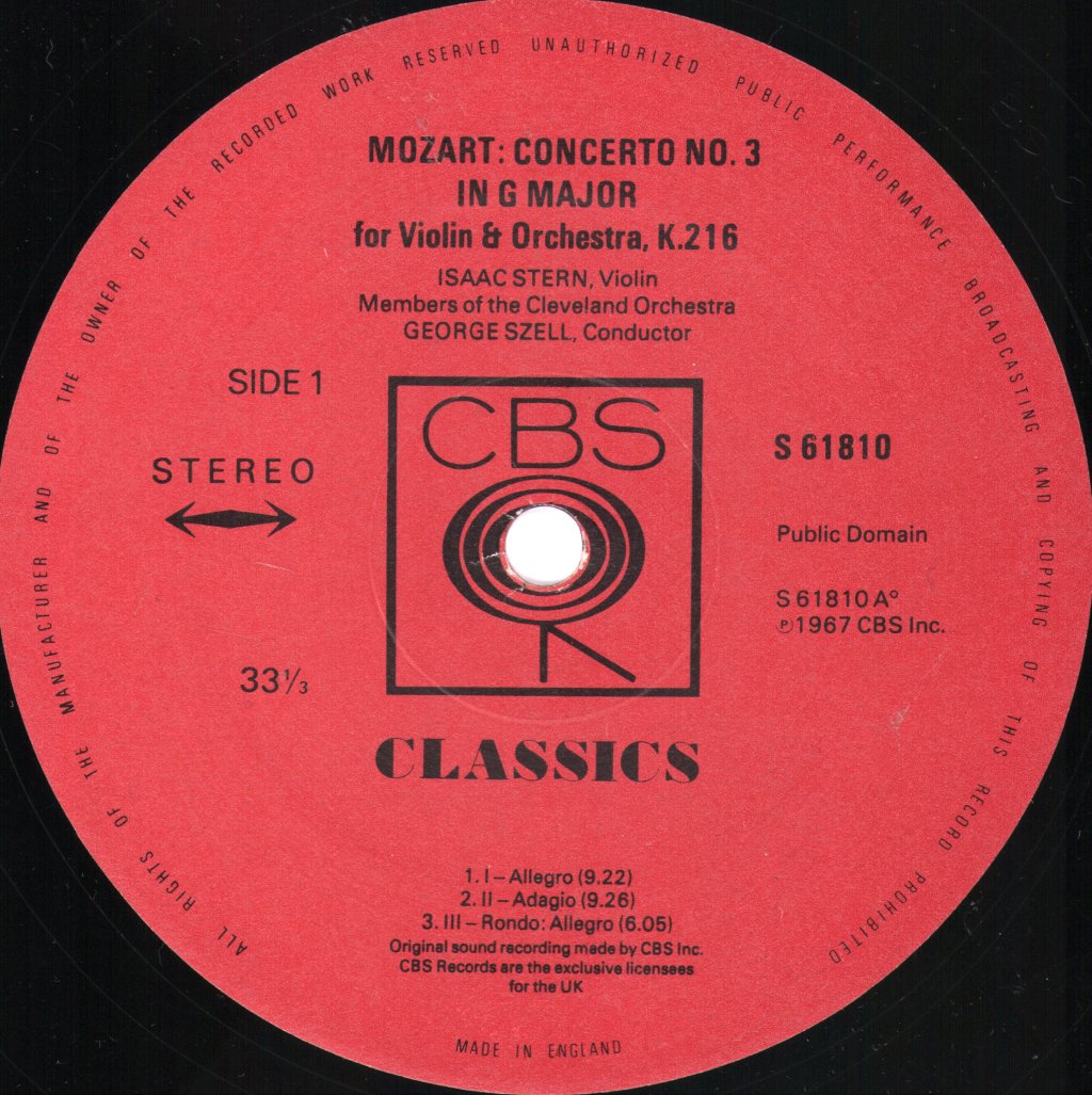 Isaac Stern - Issac Stern Plays Mozart - Lp
