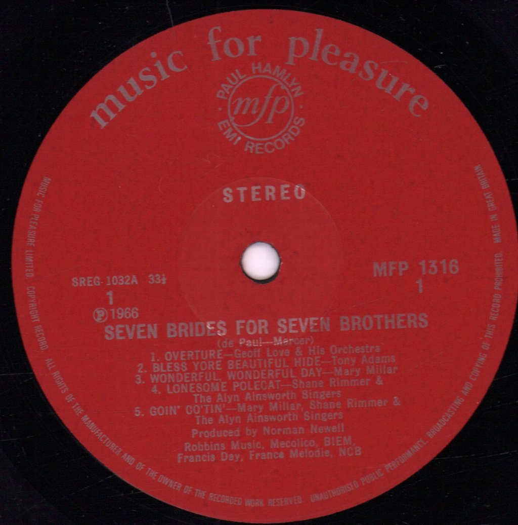 Geoff Love And His Orchestra - Seven Brides For Seven Brothers - Lp