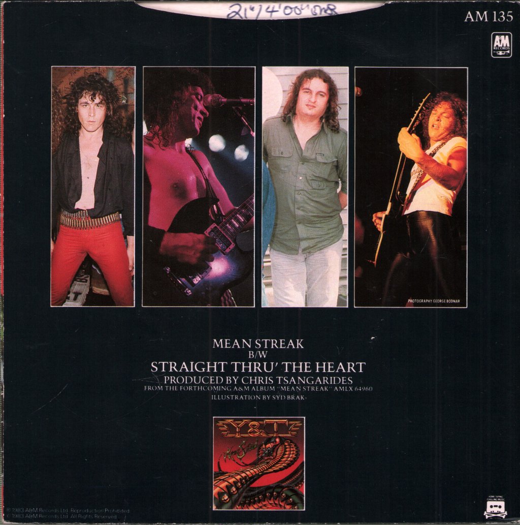 Y&T - Mean Streak - 7 Inch