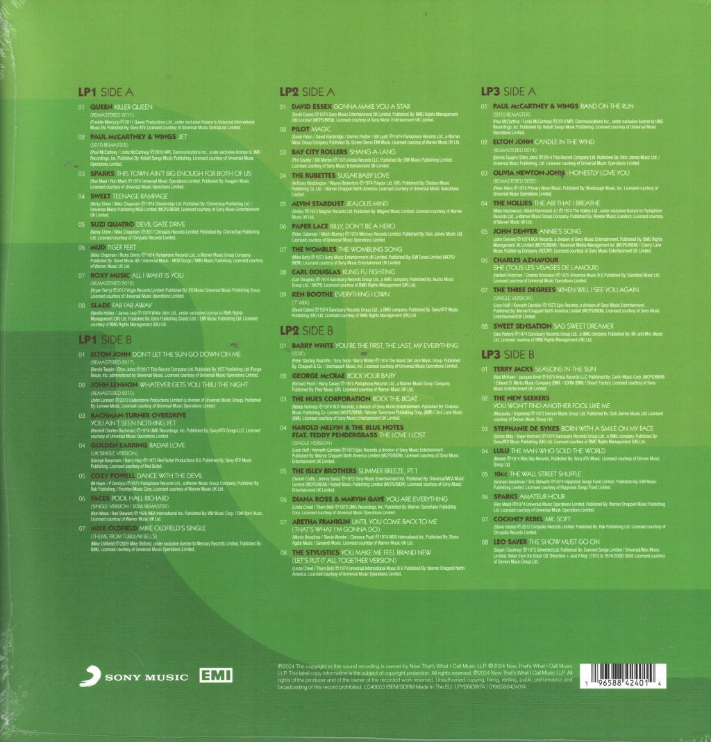 Various Artists - Now Yearbook '74 - Triple Lp