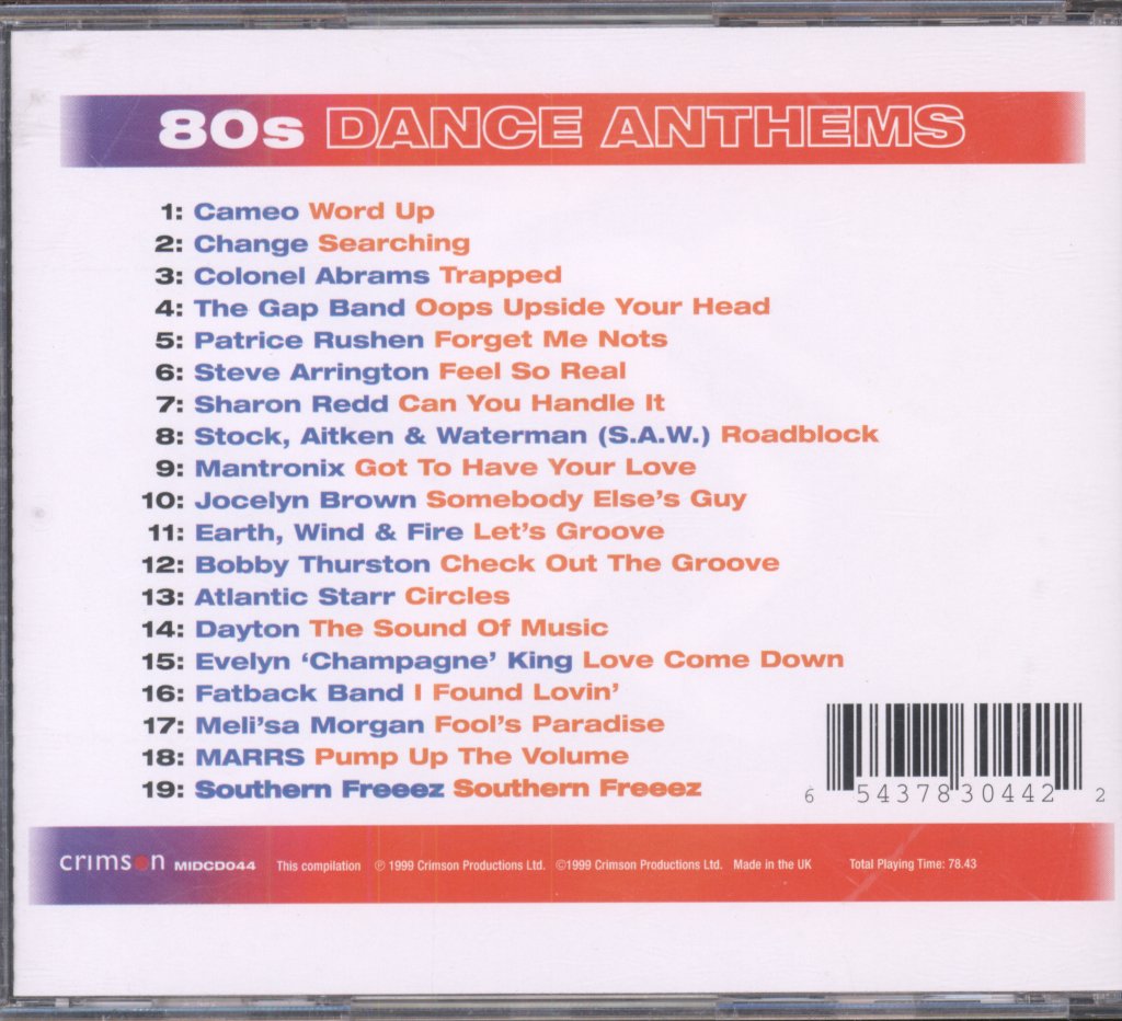 Various Artists - 80s dance anthems - Cd