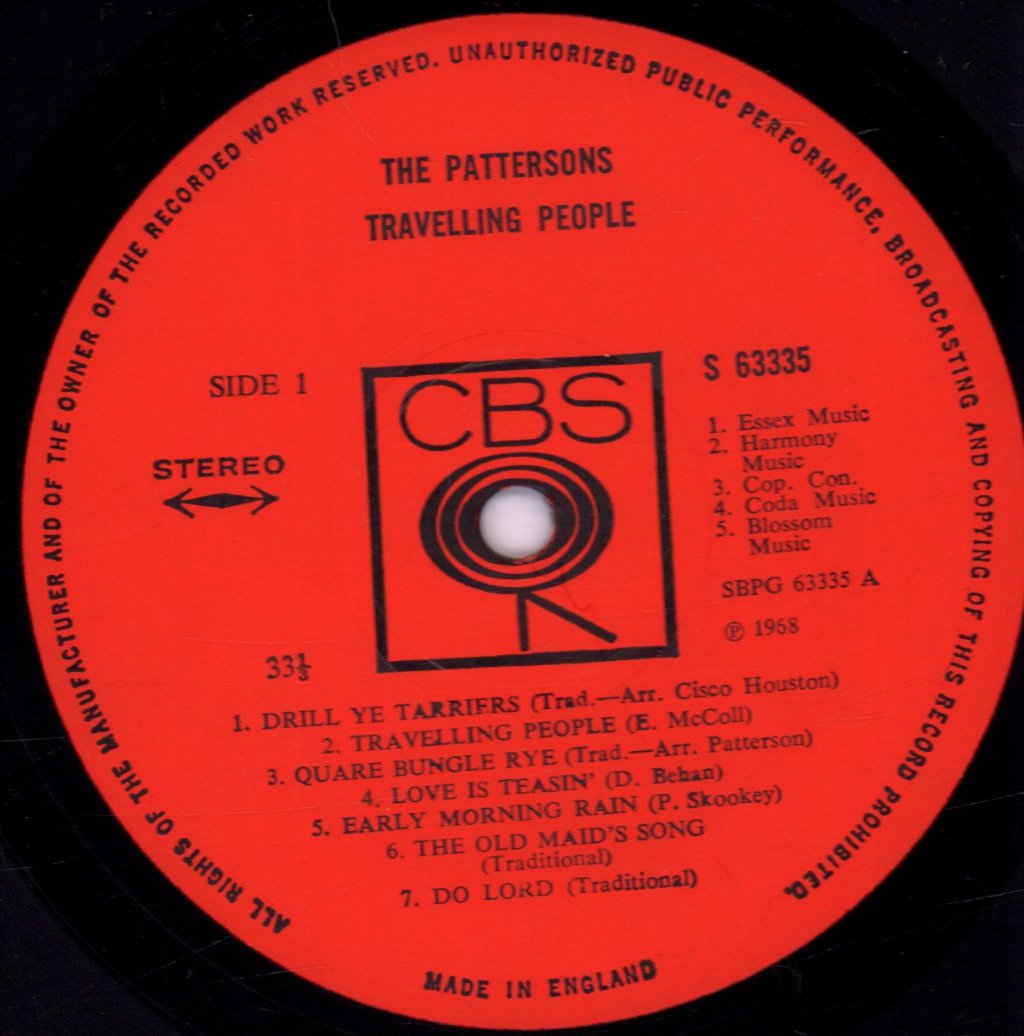 Pattersons - Travelling People - Lp