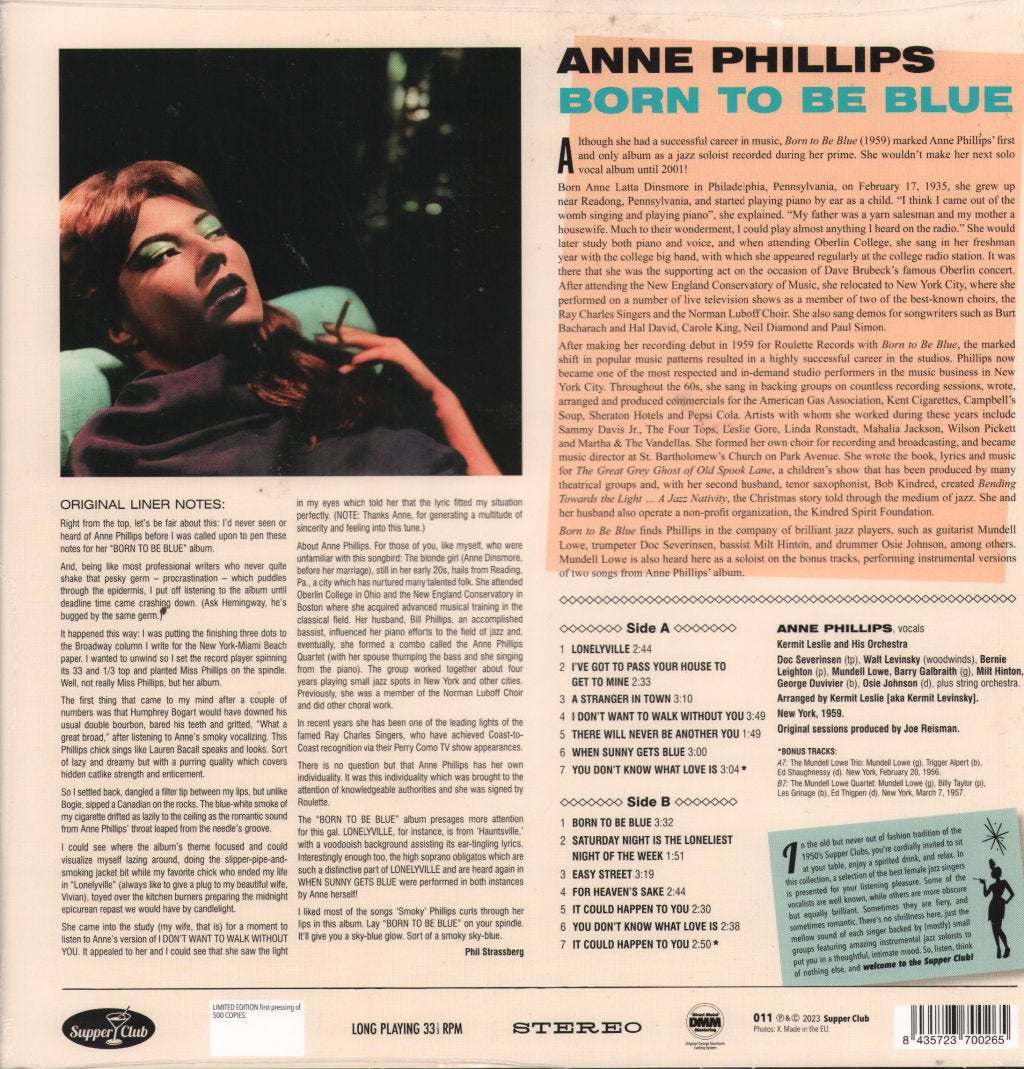 Anne Phillips - Born To Be Blue - Lp
