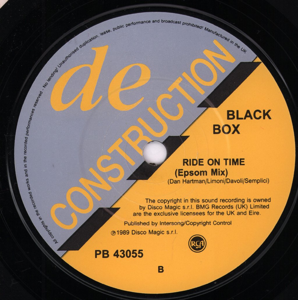Black Box (90'S Dance Group) - Ride On Time - 7 Inch