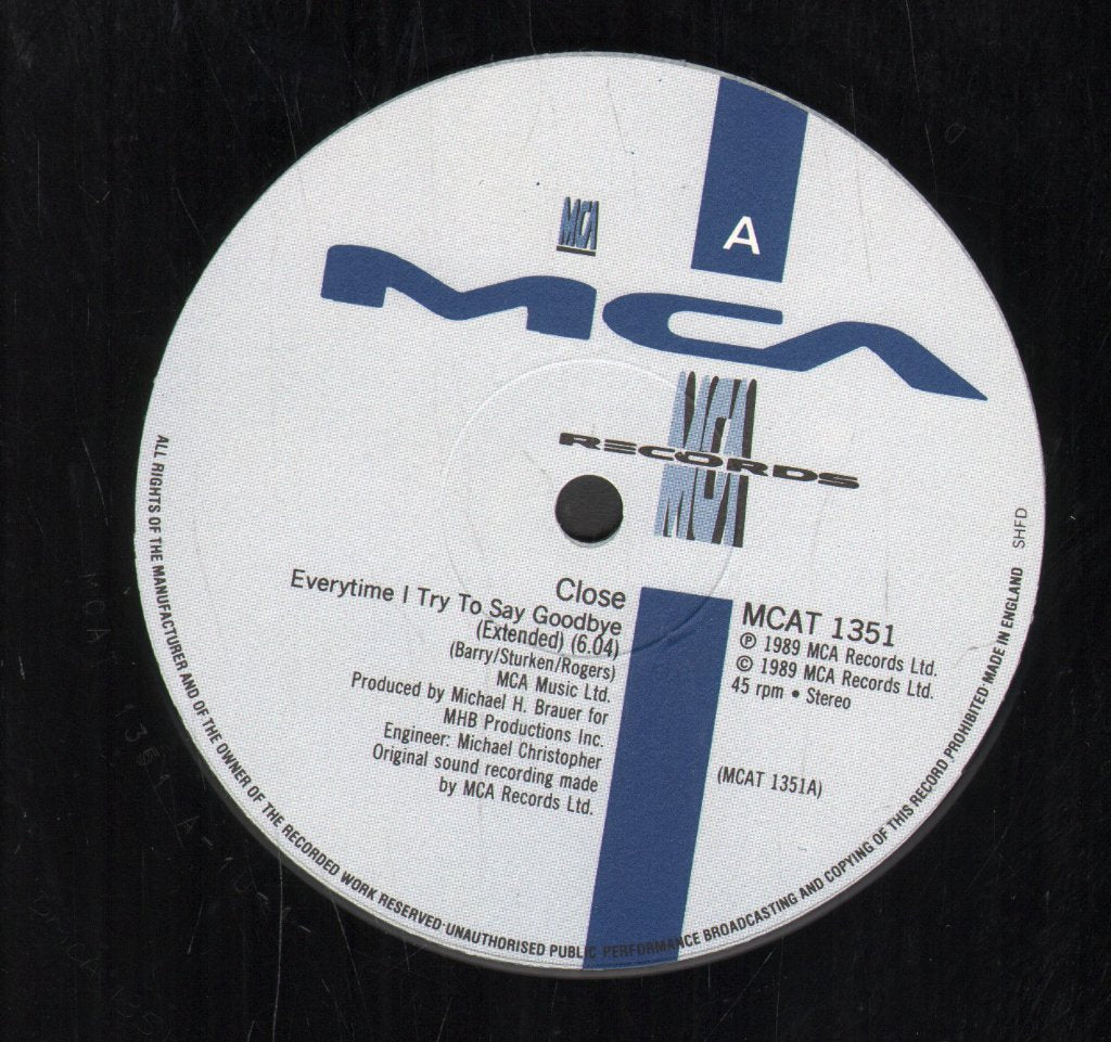 Close Featuring Paul Barry - Everytime I Try To Say Goodbye - 12 Inch