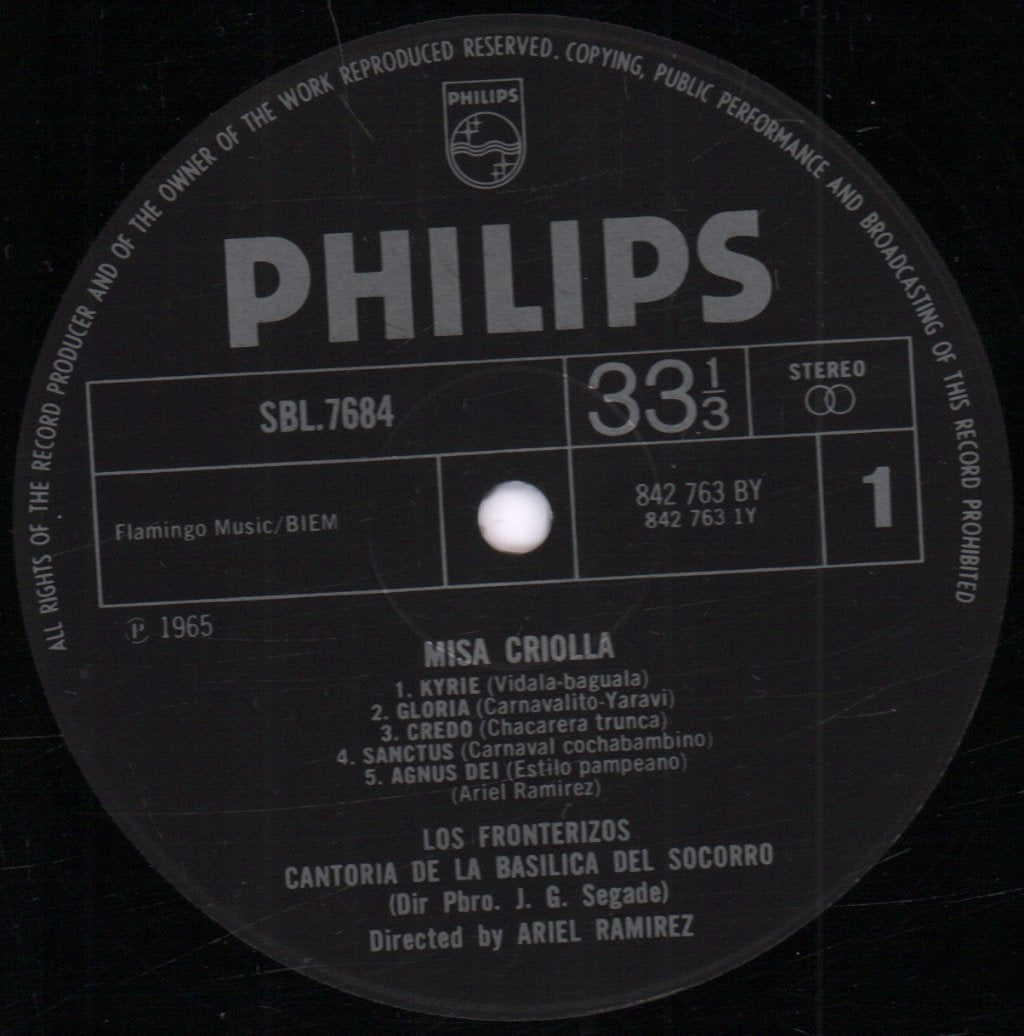 Ariel Ramirez - Misa Criolla From The Argentine A Folkloristic Expression Of Religious Emotions - Lp