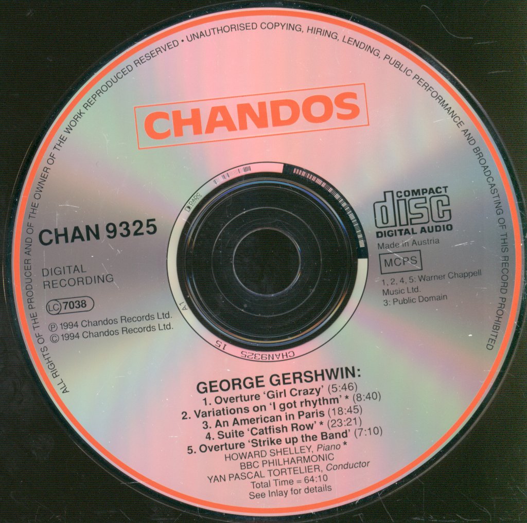 BBC Philharmonic, Howard Shelley, Yan Pascal Tortelier - Gershwin: An American In Paris Etc. - Cd