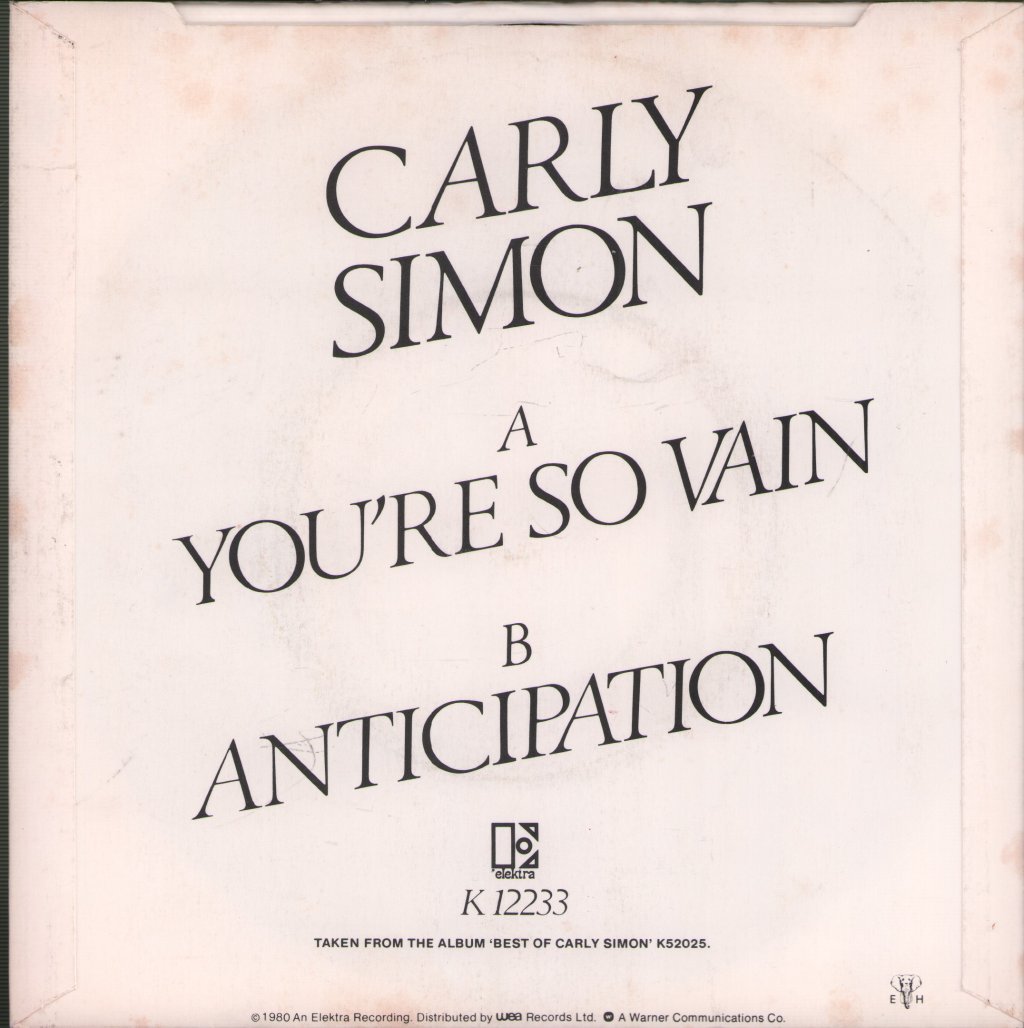 Carly Simon - You're So Vain - 7 Inch