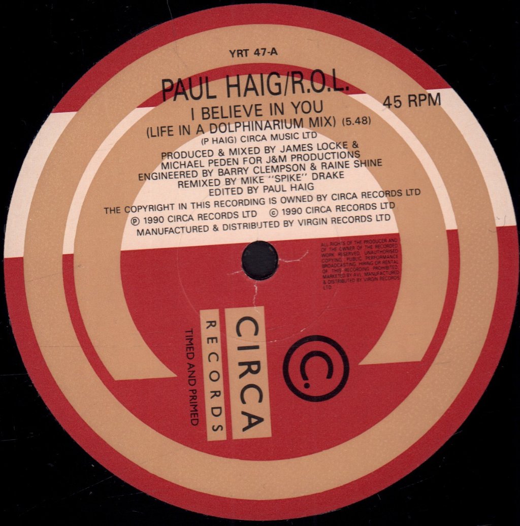 Paul Haig / R.o.l. - I Believe In You - 12 Inch