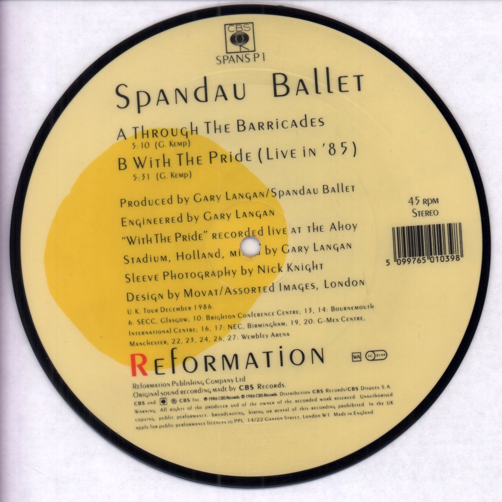 Spandau Ballet - Through The Barricades - 7 Inch