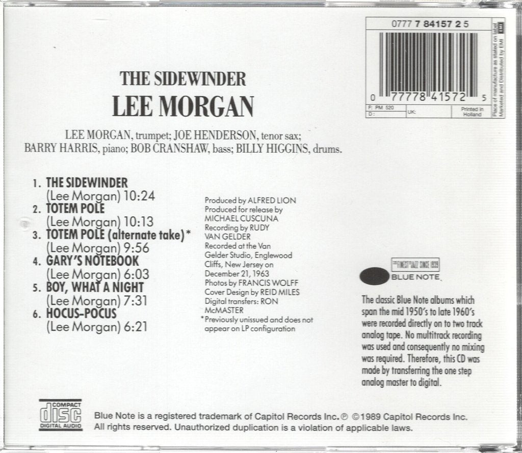 Lee Morgan - Sidewinder - Cd