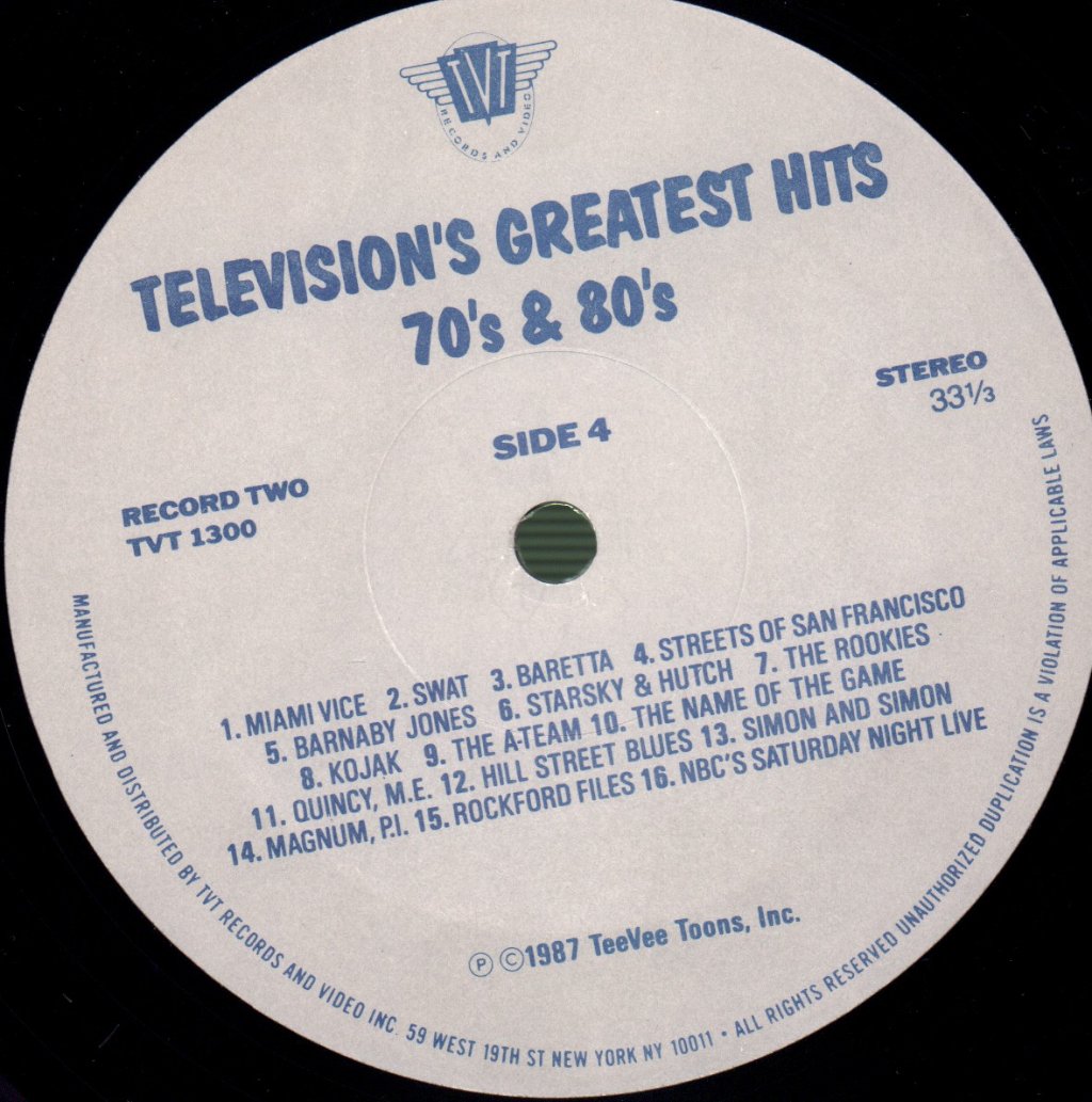 Various Artists - Television's Greatest Hits 70's & 80's - Double Lp
