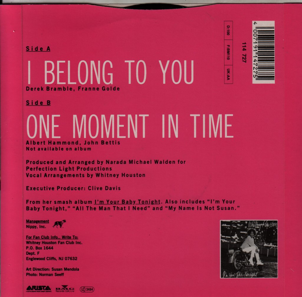 Whitney Houston - I Belong To You - 7 Inch