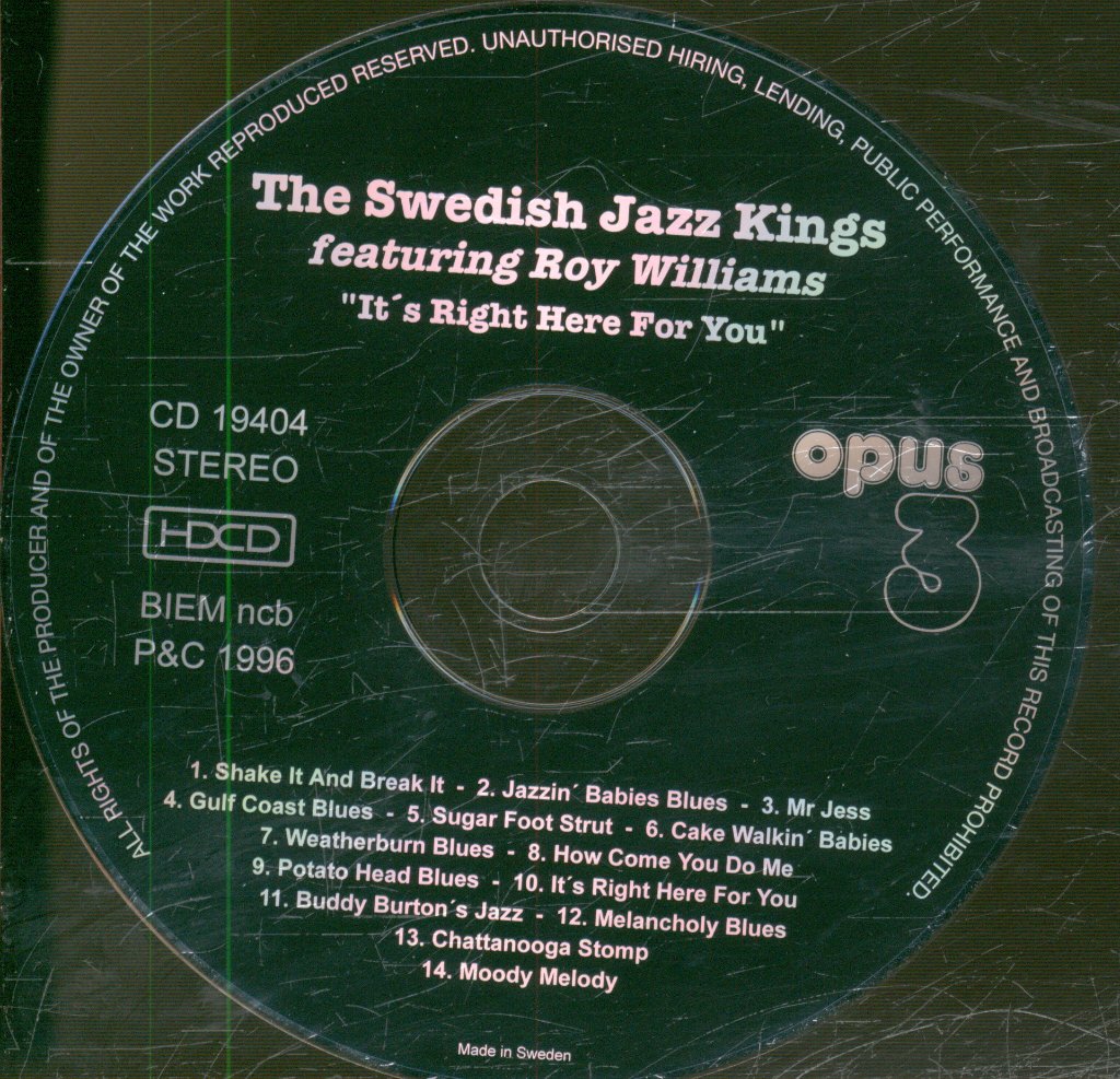 Swedish Jazz Kings Featuring Roy Williams - It's Right Here For You - Cd