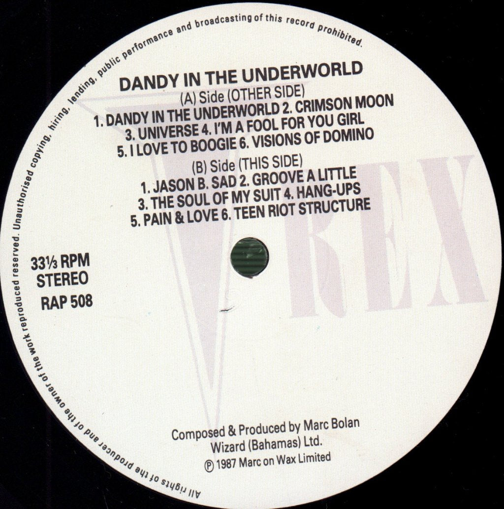 T. Rex - Dandy In The Underworld - Lp