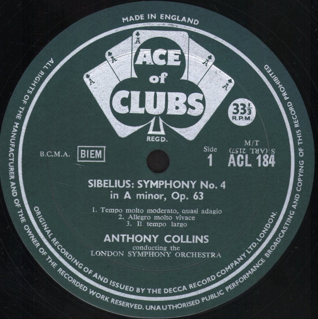 Anthony Collins / London Symphony Orchestra - Sibelius - Symphony No 4 Pohjola's Daughter - Lp